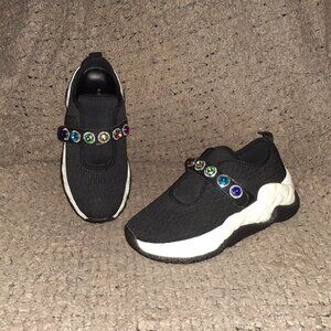 KURT GEIGER LONDON-Knit Jewel-Black-1.5" Platform-Colored Jewels-Sz 6-Excellent